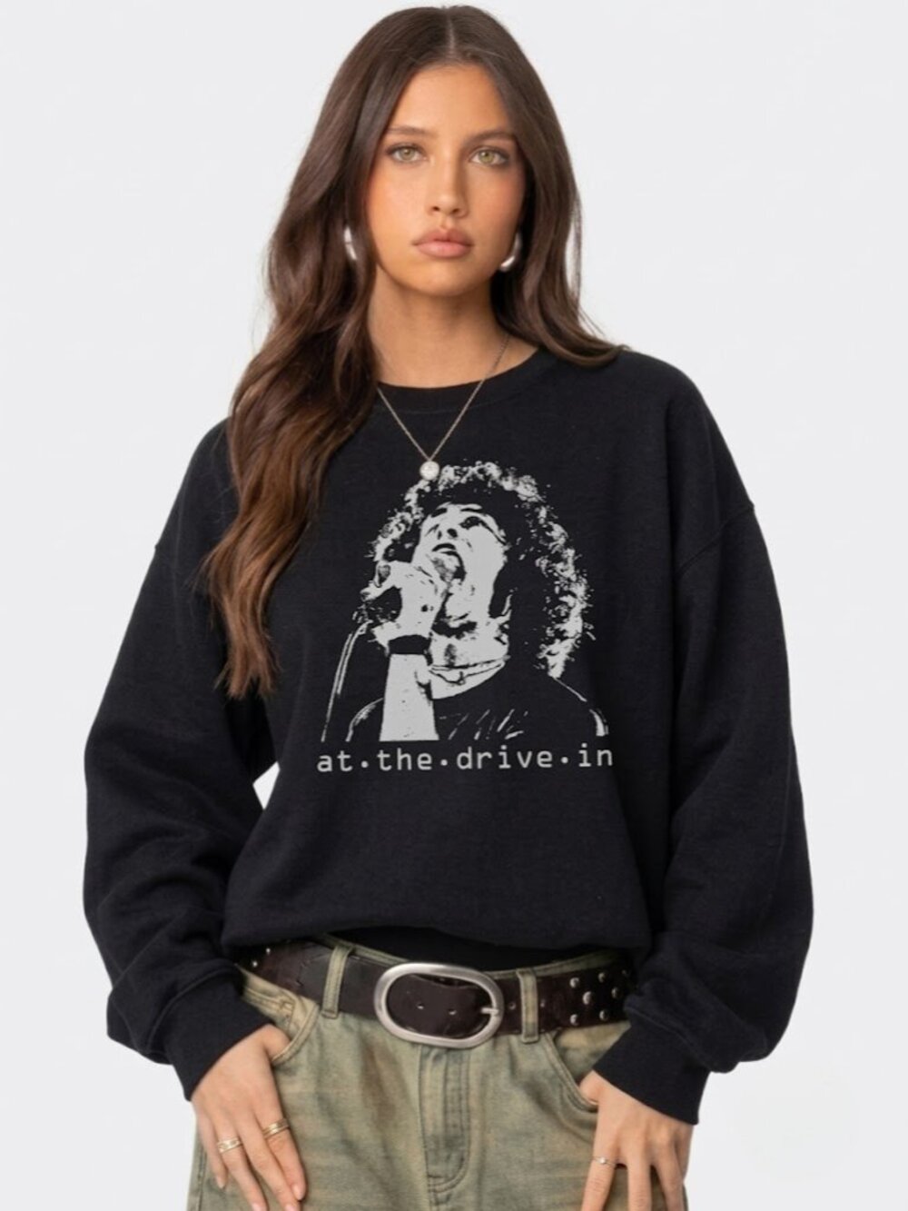 At the Drive-In Band Graphic Sweatshirt Rock Style Black Unisex Crewneck